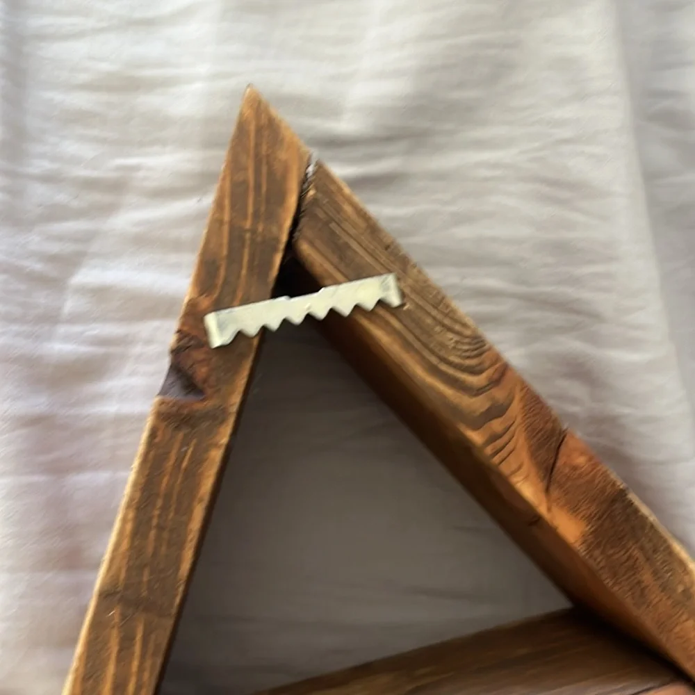 Handmade wooden triangle wall shelf